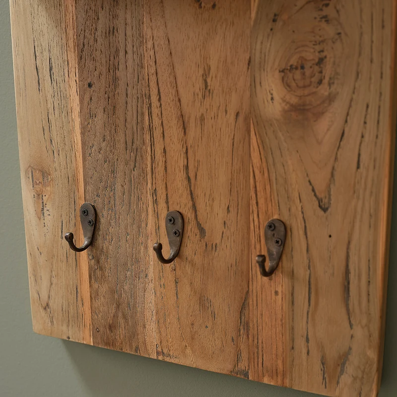 Estantería de pared de teca maciza reciclada 100