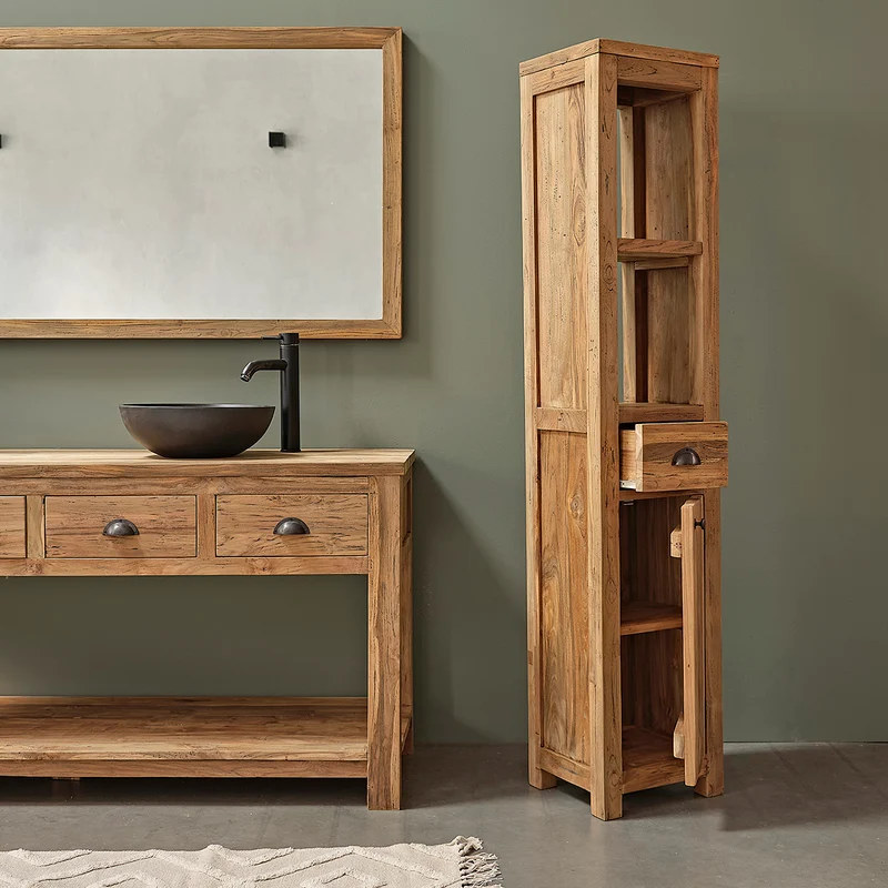 Columna de teca maciza reciclada de 170 cm