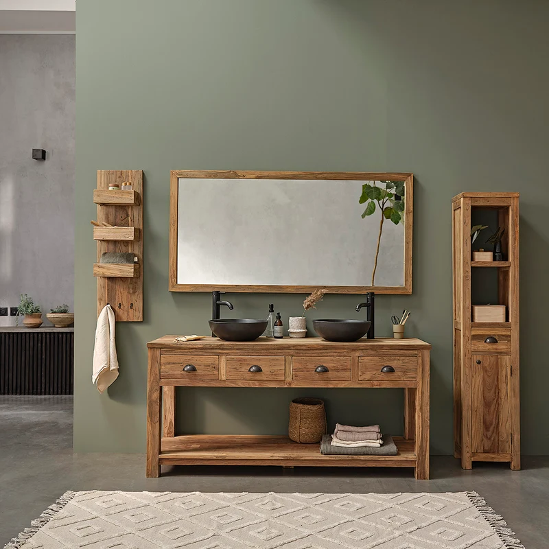 Columna de teca maciza reciclada de 170 cm