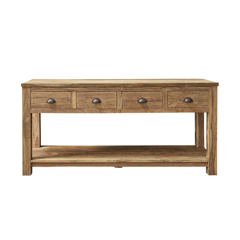 Mueble para lavabo de teca maciza reciclada de 165 cm