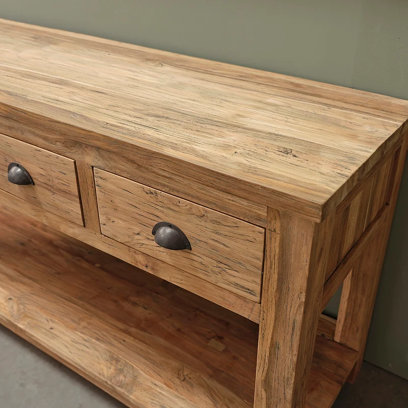 Mueble para lavabo de teca maciza reciclada de 165 cm