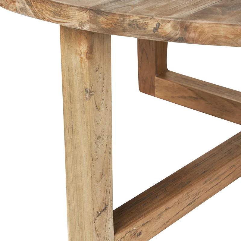 Mesa baja de teca maciza reciclada Ø 100 cm