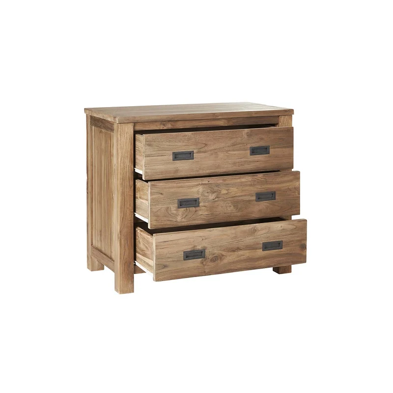 Cómoda de teca maciza reciclada de 90 cm