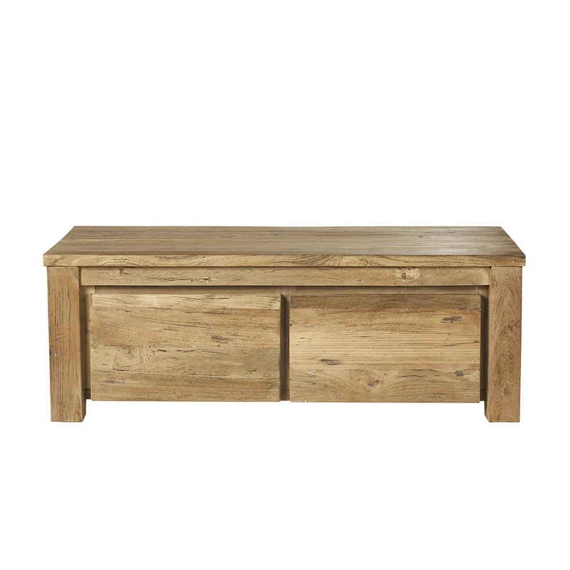 Mesa baja de teca maciza reciclada 120 cm