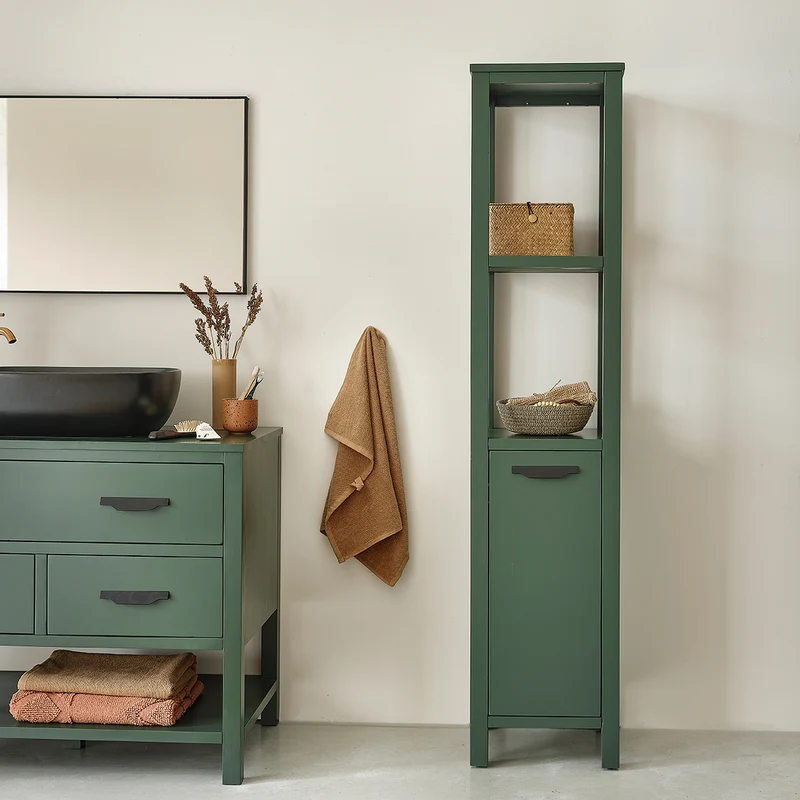 Columna de baño verde de acacia 160 cm