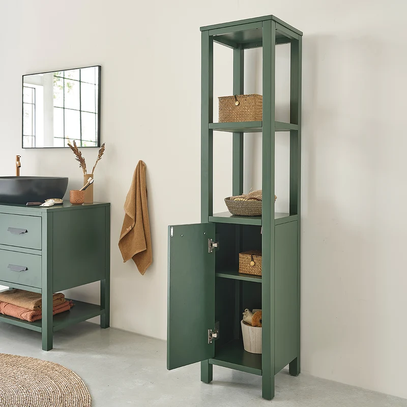 Columna de baño verde de acacia 160 cm
