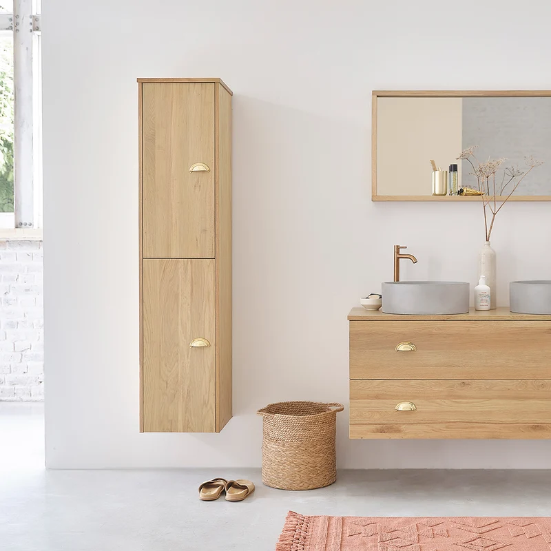 Columna de baño de roble de 150 cm