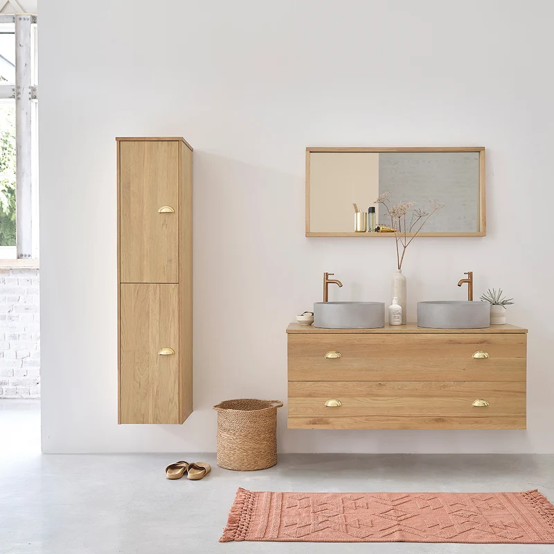 Columna de baño de roble de 150 cm