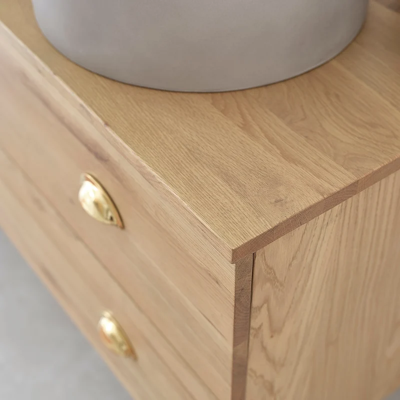 Mueble suspendido para lavabo de roble 120 cm