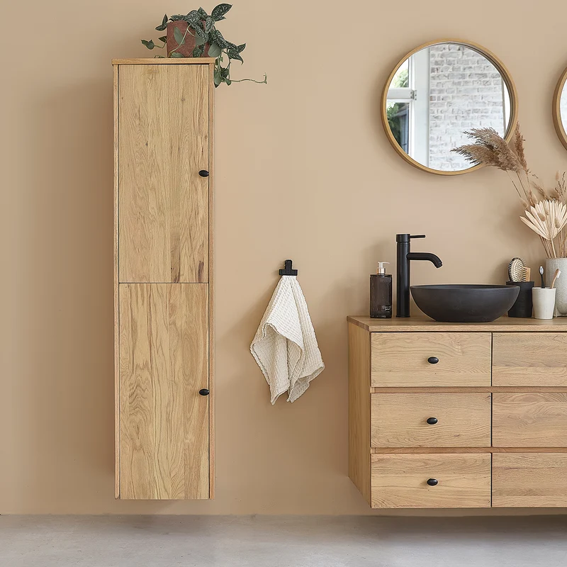 Columna de baño de roble de 150 cm