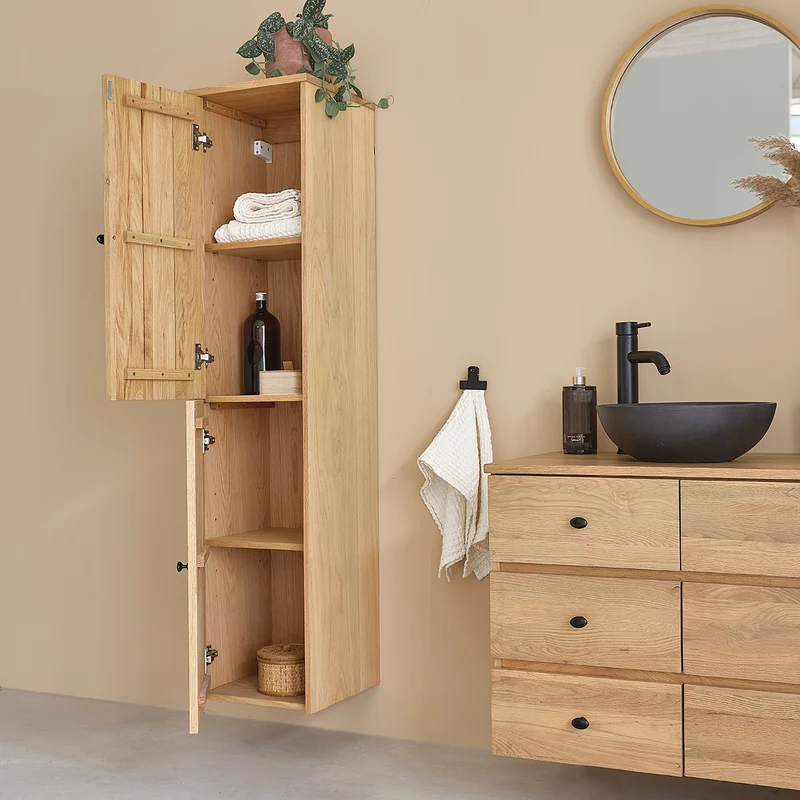 Columna de baño de roble de 150 cm