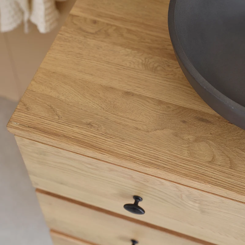 Mueble para lavabo de roble suspendido de 140 cm