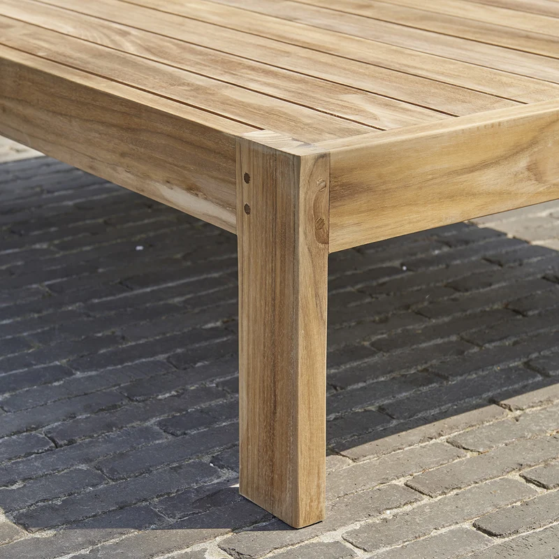 Mesa baja de exterior de teca de 102 cm P