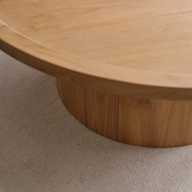 Mesa de centro redonda de teca maciza Ø 100 cm