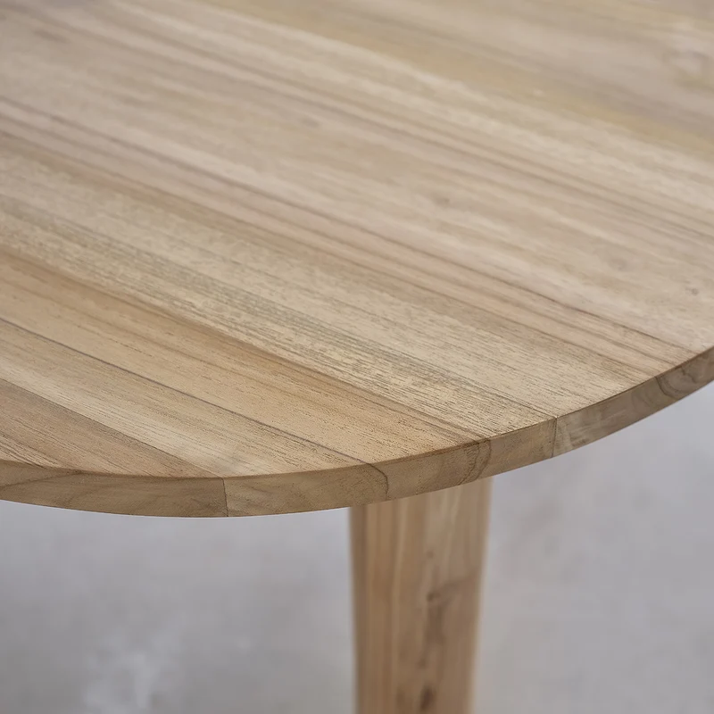 Mesa baja de teca maciza Ø 80 cm