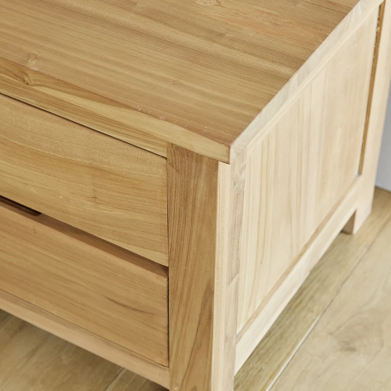 Mueble de TV de teca maciza de 150 cm