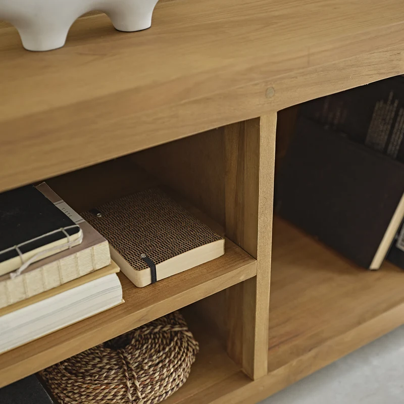 Mueble de TV de teca maciza de 150 cm