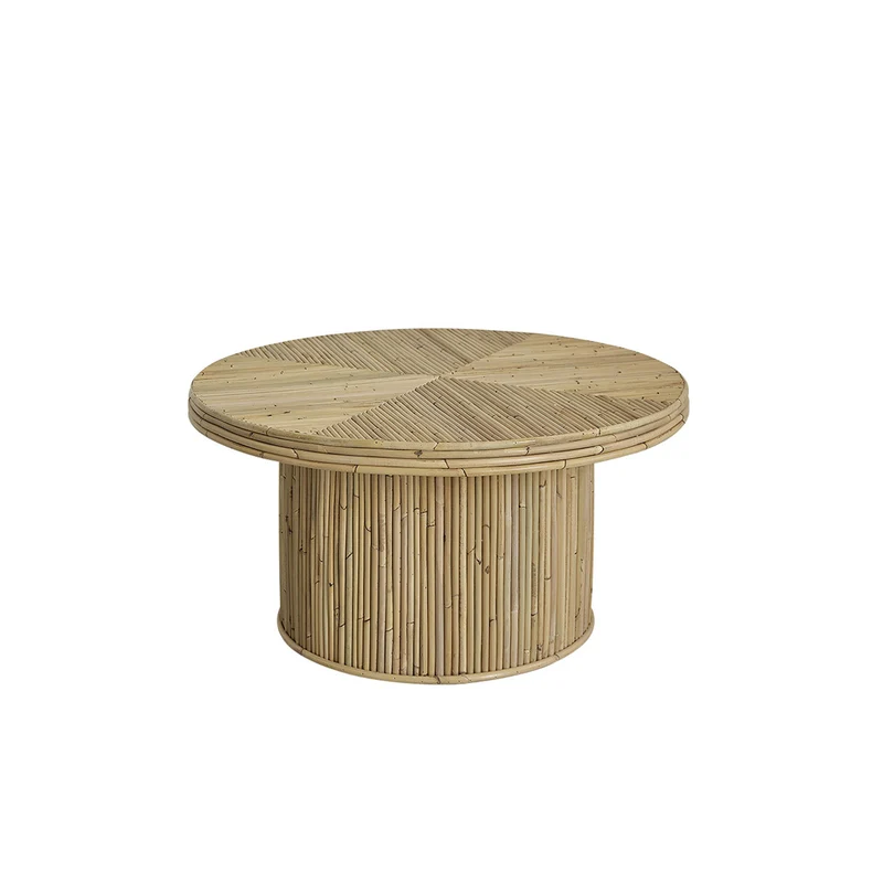 Mesa de centro de caña de ratán Ø 80 cm
