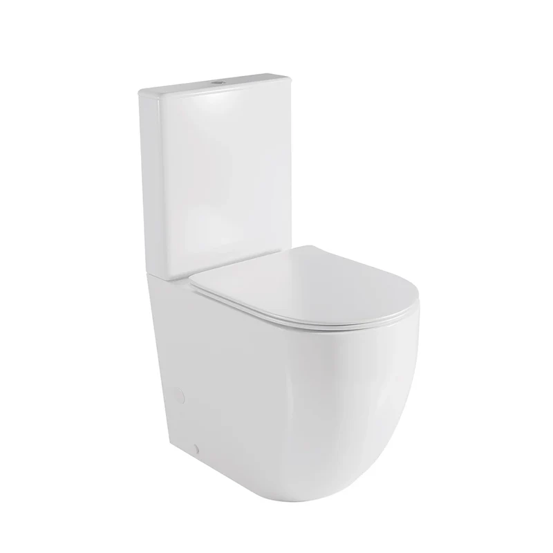 Florida | Inodoro PMR Redondo Rimless Adosado a Pared | Altura Confort para Movilidad Reducida | Tapa Duroplast Soft Close | Blanco Brillo