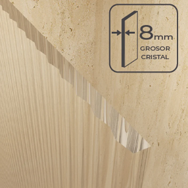 Wyoming | Panel de Ducha Fijo Walk In | Vidrio Templado 8 mm Antical Ondas | Altura 200 cm
