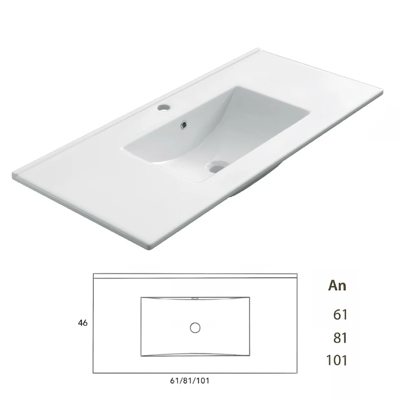 Los Angeles | Mueble Baño Suspendido Fondo Reducido | 2 Cajones con Cierre Amortiguado y Lavabo Cerámico