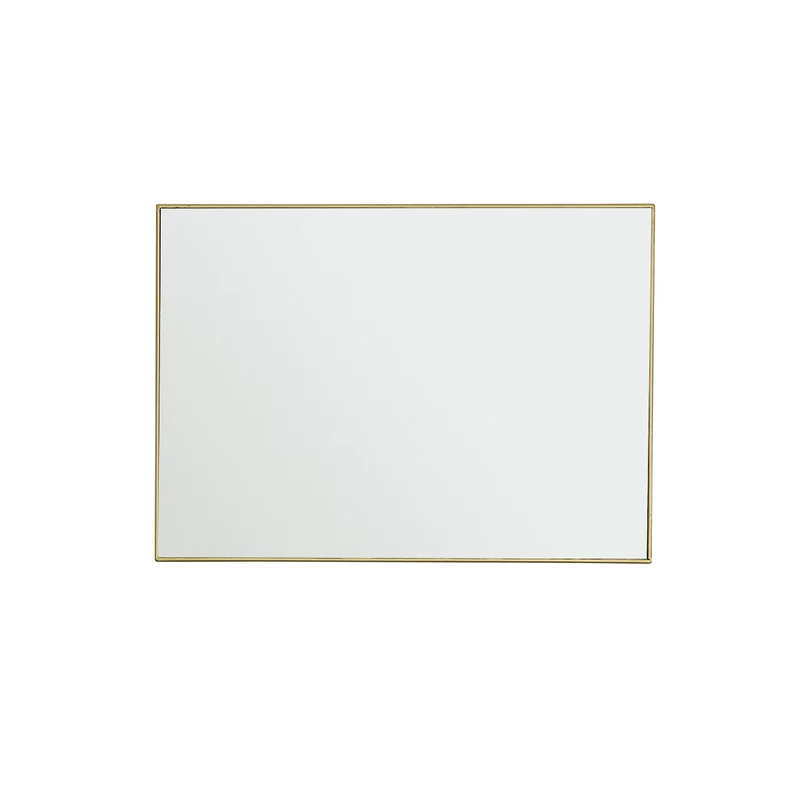 Espejo rectangular de metal dorado 70x50 cm