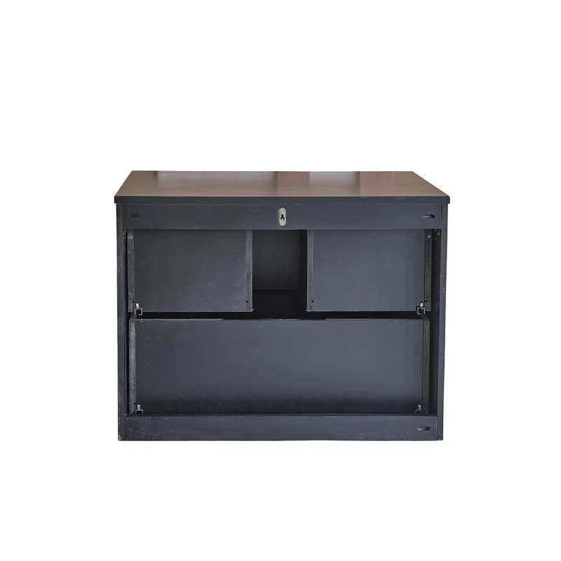Mueble suspendido para lavabo de acacia maciza negra de 80 cm