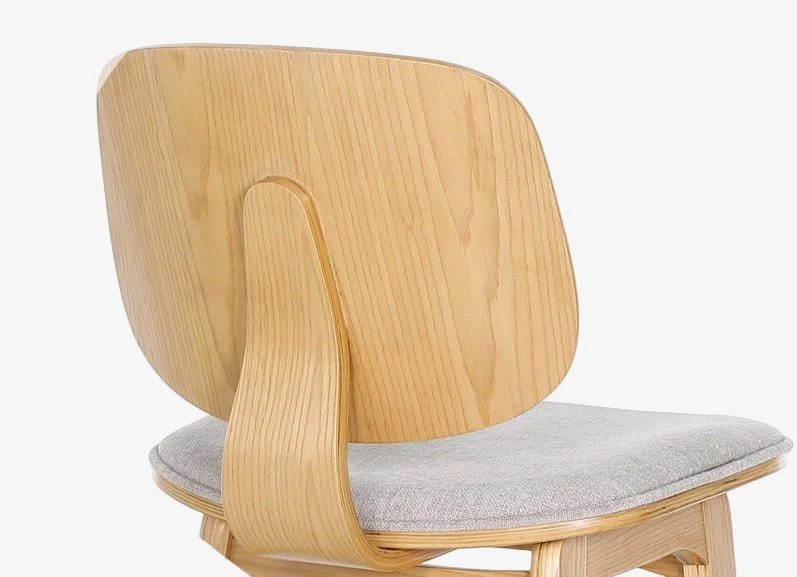Taburete madera natural y tapizado H65 Everly