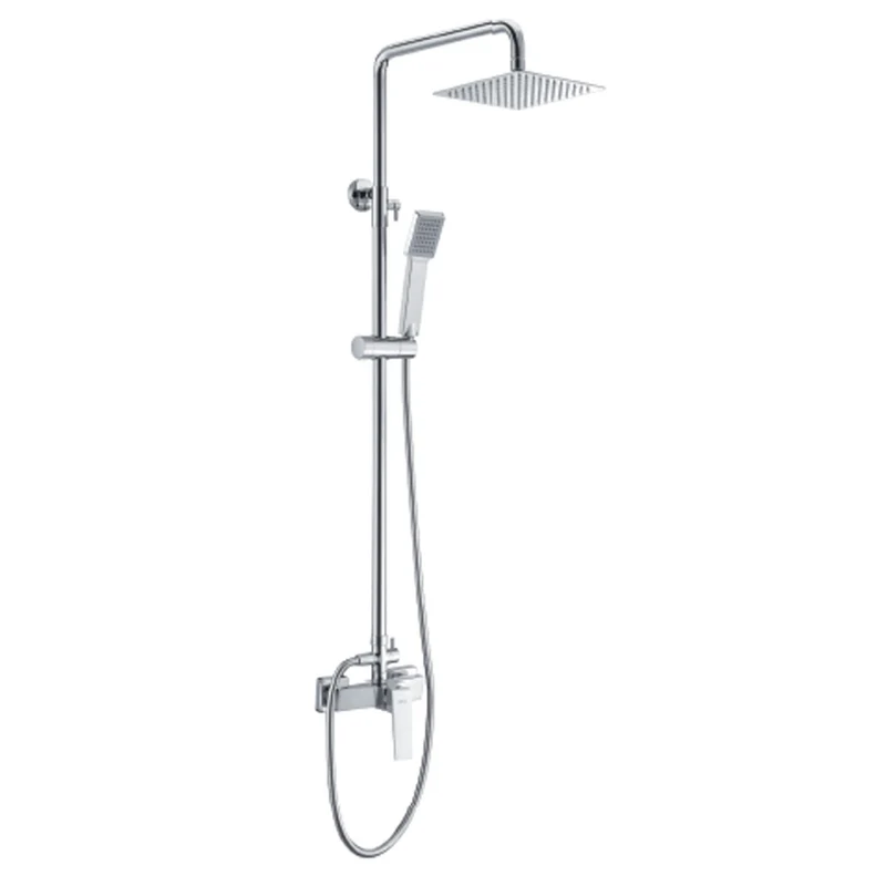 Denver | Columna de ducha con grifo monomando | Rociador Cuadrado acero inox. S.304 20x20 cm | Extraplano Antical