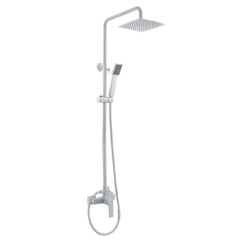 Denver | Columna de ducha con grifo monomando | Rociador Cuadrado acero inox. S.304 20x20 cm | Extraplano Antical