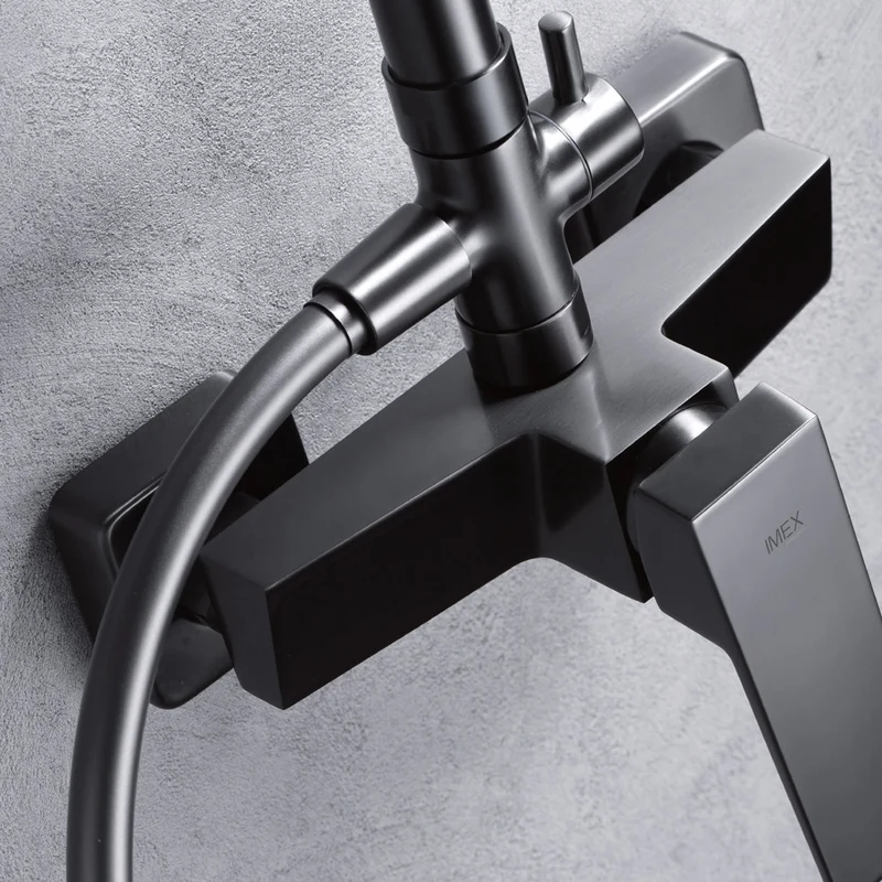 Denver | Columna de ducha con grifo monomando | Rociador Cuadrado acero inox. S.304 20x20 cm | Extraplano Antical