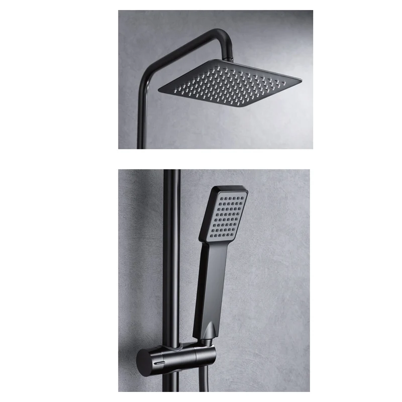 Denver | Columna de ducha con grifo monomando | Rociador Cuadrado acero inox. S.304 20x20 cm | Extraplano Antical