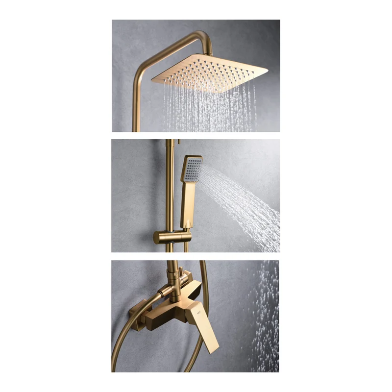 Denver | Columna de ducha con grifo monomando | Rociador Cuadrado acero inox. S.304 20x20 cm | Extraplano Antical