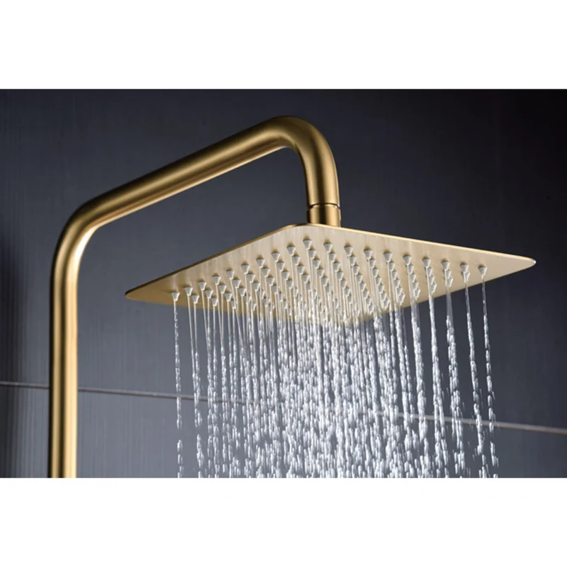 Denver | Columna de ducha con grifo monomando | Rociador Cuadrado acero inox. S.304 20x20 cm | Extraplano Antical