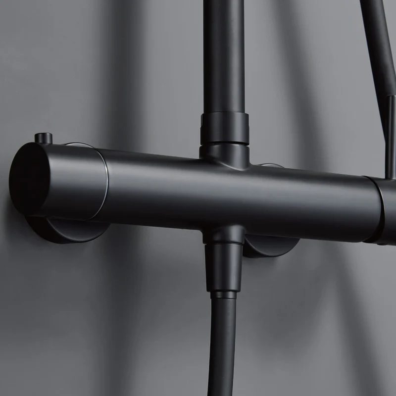Chicago | Columna de ducha con grifo monomando | Rociador Redondo acero inox. S.304 Ø20 cm | Extraplano Antical