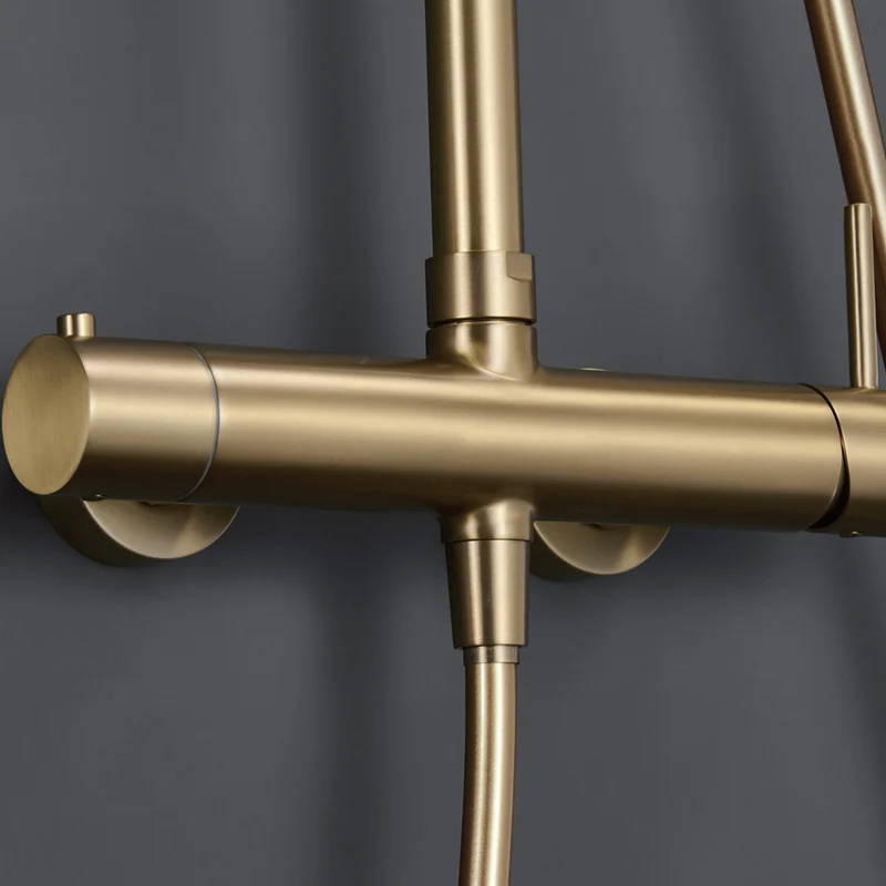 Chicago | Columna de ducha con grifo monomando | Rociador Redondo acero inox. S.304 Ø20 cm | Extraplano Antical