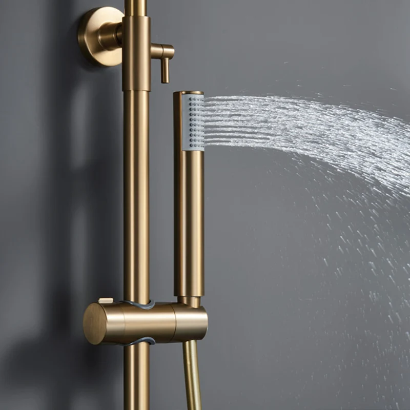 Chicago | Columna de ducha con grifo monomando | Rociador Redondo acero inox. S.304 Ø20 cm | Extraplano Antical