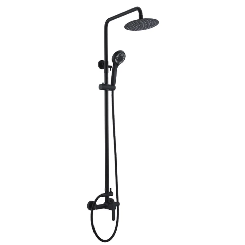 Seattle | Columna de ducha con grifo monomando | Rociador Redondo acero inox. S.304 Ø20 cm | Extraplano Antical