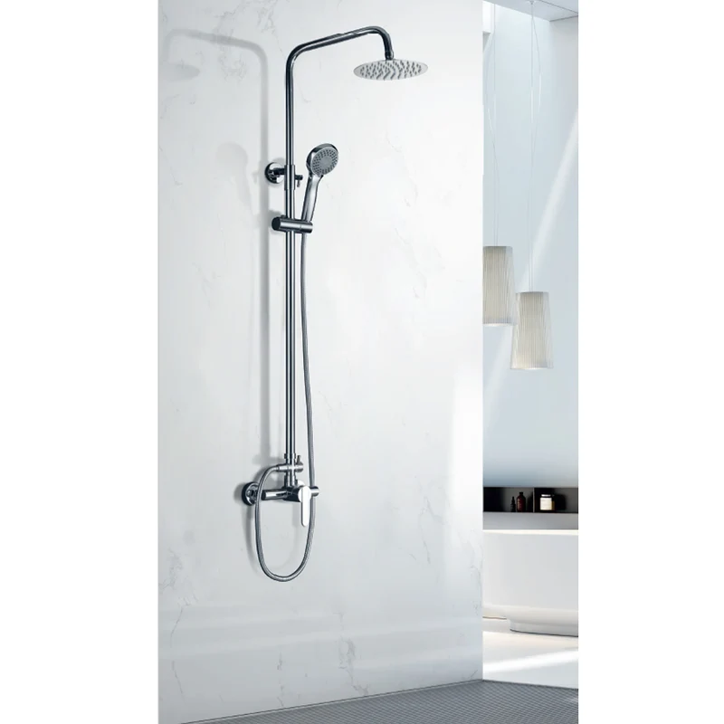 Seattle | Columna de ducha con grifo monomando | Rociador Redondo acero inox. S.304 Ø20 cm | Extraplano Antical