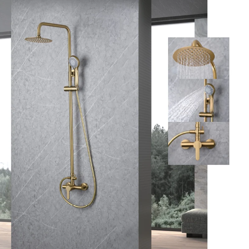 Seattle | Columna de ducha con grifo monomando | Rociador Redondo acero inox. S.304 Ø20 cm | Extraplano Antical