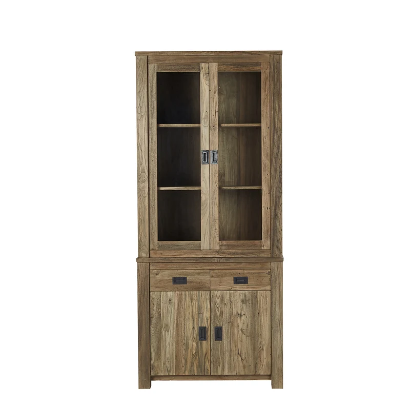 Vitrina de teca maciza reciclada de 100 cm