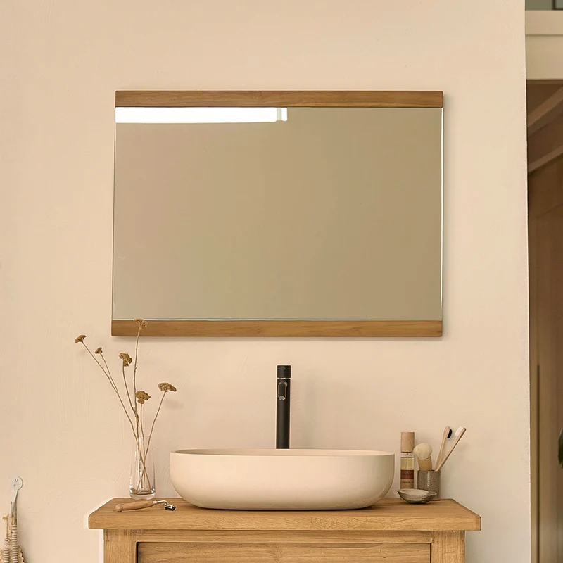 Espejo de teca maciza reciclada 80x60 cm
