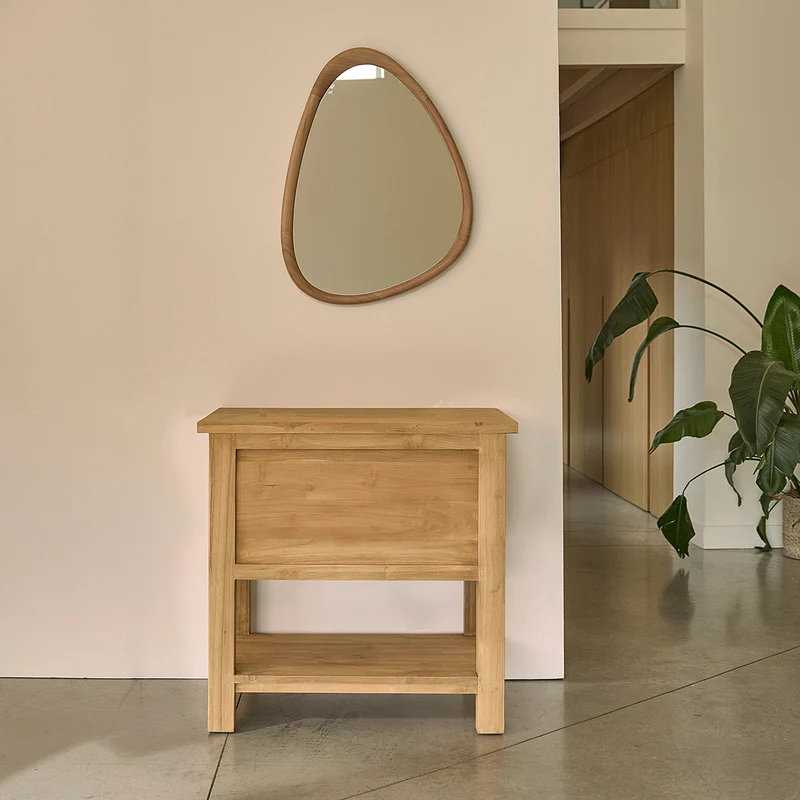 Mueble de lavabo de teca maciza reciclada 82 cm