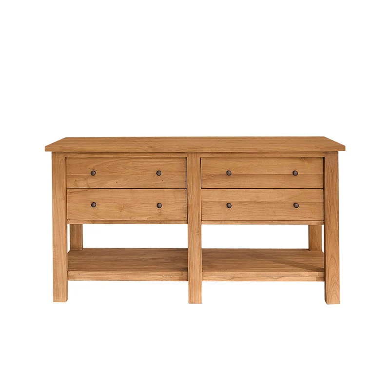 Mueble de baño de teca maciza 150 cm