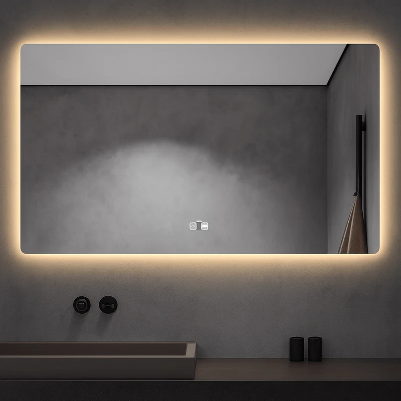Espejo de baño rectangular con luz led 3 colores y antivaho