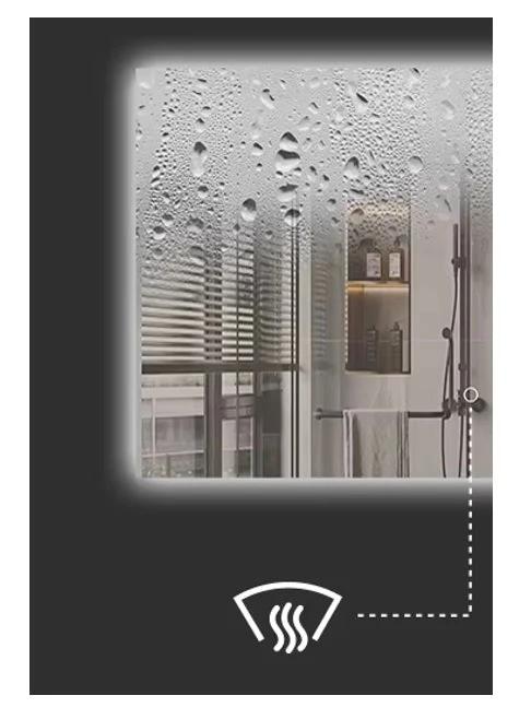 Espejo de baño rectangular con luz led 3 colores y antivaho