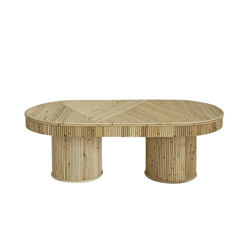 Mesa de centro de caña de ratán 120 cm