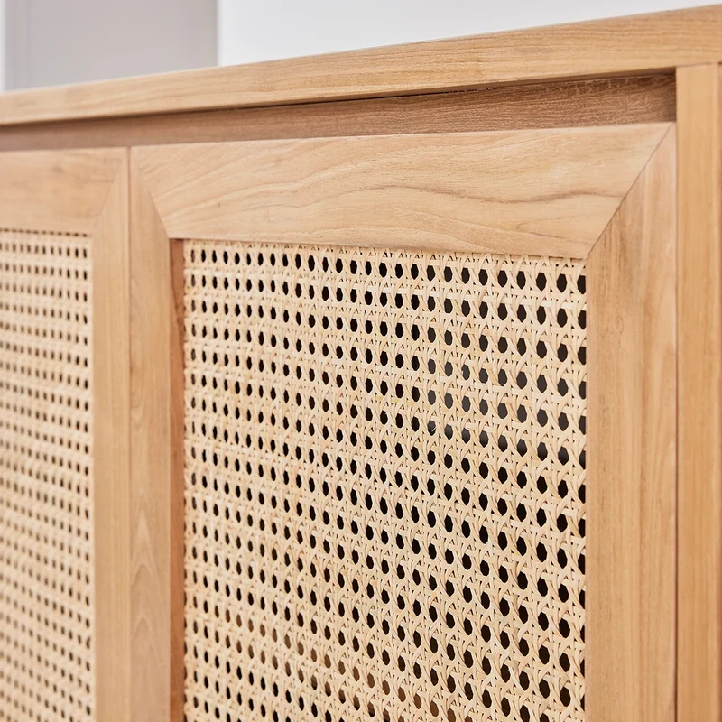 Mueble de lavabo de teca maciza y rejilla 90 cm