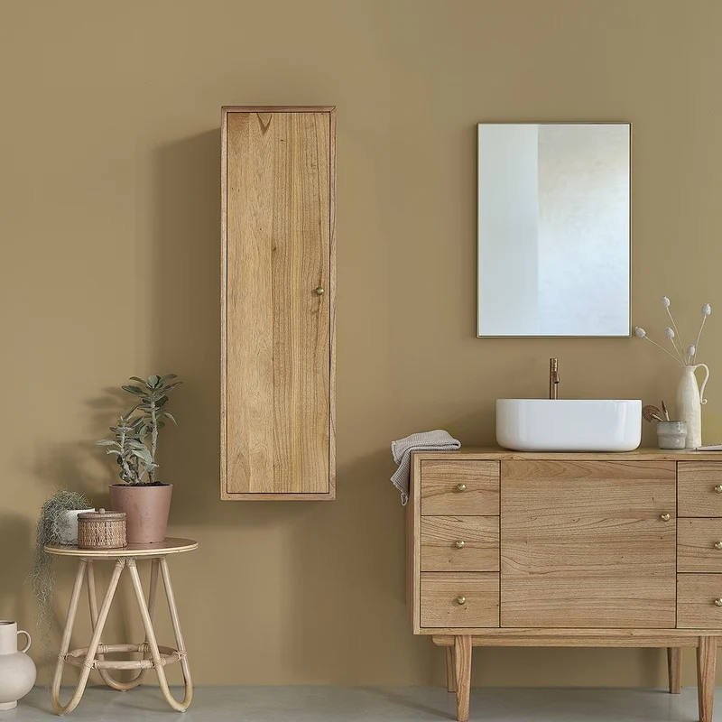 Columna de baño de mindi macizo suspendida 120 cm