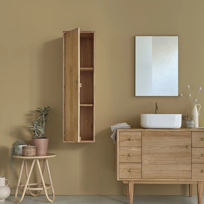 Columna de baño de mindi macizo suspendida 120 cm